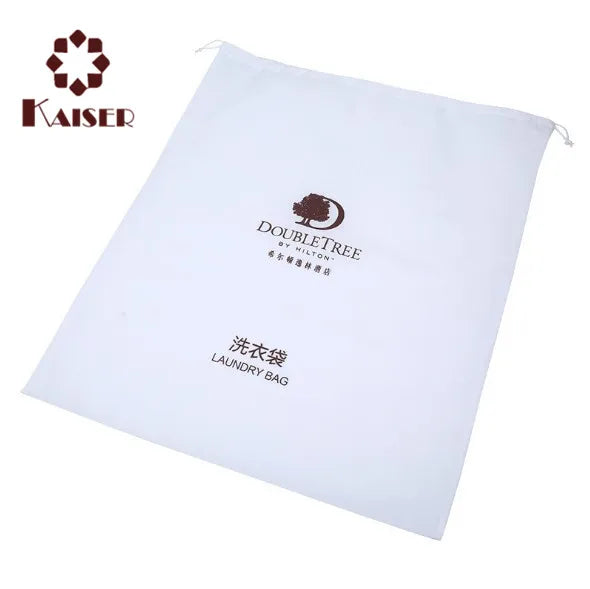 High Quality Eco Friendly Wholesale Hotel Big Reusable Non Woven Polypropylene Non-woven Laundry Bag Drawstring Bag for Hotel