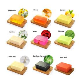 Organic Natural Vegan Handmade Bathing Face Wash Soap Bar Turmeric Bamboo Kojic Acid Soap Private Label