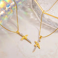 SUMMLY Vintage Wholesale Trendy Personalized Octomom Zircon Charm 18K Gold-Plated Stainless Steel Necklace