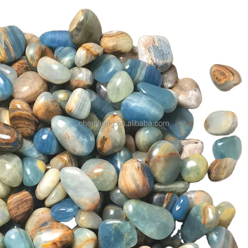 2-3cm Natural Blue Calcite Crystal Tumble Freeform Eco-Friendly Feng Shui Healing Throat Chakra Stone