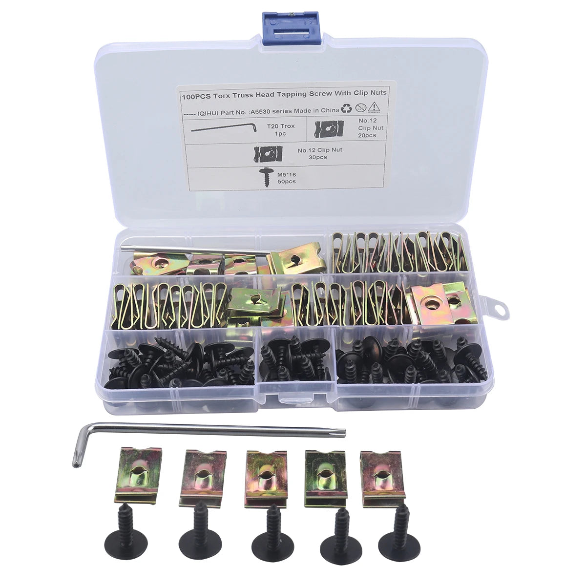 BAJUTU 100pcs M5*16 Black Oxidation Treated Alloy Self Drilling Screw Flat Head Square Drive Screw for Wall Wood Car