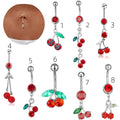 Xinfocus 2026 New Design Fruit Body Jewelry Gold Plated Cherry Belly Button Ring Surgical Steel Navel Piercing Jewelry Fruit