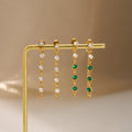 Trendy Stylish for Party and Gift Gold Plated Stainless Steel Zircon Drop and Hoop Earrings