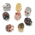 Micro Pave Cubic Zirconia Skull Head Shape Brass Spacer Beads 3pcs/Bag 10*12MM CZ Beads for Jewelry Making
