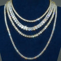 Wholesale 18K Gold Vvs Moissanite Tennis Necklace Chain Iced Out 3MM 4MM 5MM 925 Silver Lab Diamond Tennis Bracelet Fine Jewelry