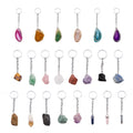 Factory Wholesale Colorful Agate Keychain Healing Point Crystal Natural Raw Gem Stone Keychain