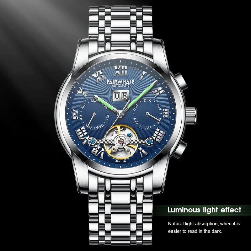 2022 Luxury Brand 6060 Calendar Watches Men WristWatch Stainless Steel Band Automatic Mechanical Watch