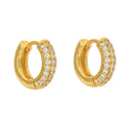 2022 18K Gold Plated Simple Micro Zirconia  Pave  Stainless Steel Huggie Earrings Trendy Jewelry Wholesale