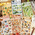 2 Sheets/pack Per Pack Nature Showroom Series 3D Die-cut Row Waste Handbook Decorative Material Stickers 6 Models