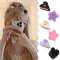 Mini Acetic Acid Hair Claw Clips with Rhinestones Cute Bang Side Grasp for Girls and Women