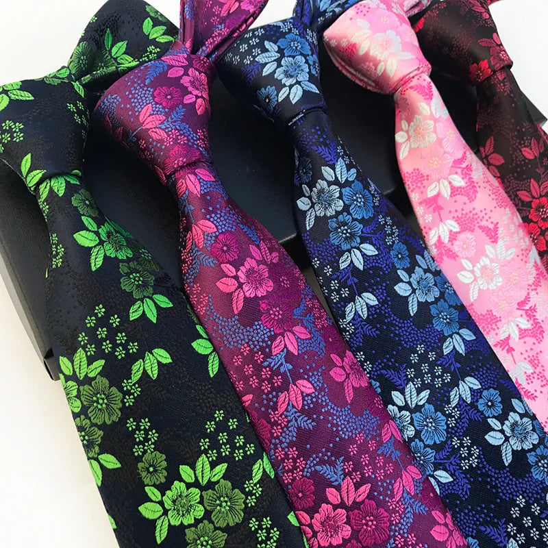 Shengzhou Custom Floral Polyester Ties for Man Handmade Microfiber Business Neckties for Men