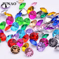 JUNAO 1.5-12mm Mix Color Pointback Acrylic Rhinestone Wholesale Crystal Acrylic Round DIY Decoration Acrylic Pointback Gems