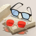 Women's Vintage Korean Style Square Sunglasses with Rice Nail Design New Fashion Personality Item UV400 Metal Hinge PC Frame