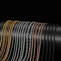 Hot Sale Fashion Hip Hop Stainless Steel Twisted Rope Chain 16-26 Inches Trendy Titanium Steel 18K Gold Necklace for Unisex