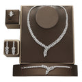 Jewelry Set Classic Luxury Zirconia Necklace Bracelet Earrings Ring Wedding 4pcs Jewelry Sets Exquisite Set BN8211 Bisuteria