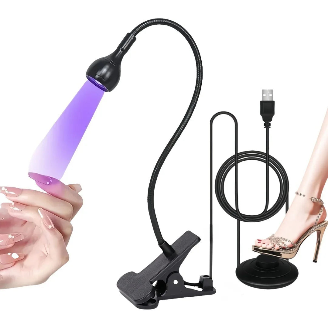 Custom Private Label Flexible Nail Tips Extension Curing USB Mini LED Nail Lamp with Foot Pedal