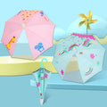 New Umbrella Kindergarten Primary School Children's Umbrella Transparent Plastic Carton Vintage Kids Cartoon for Children Manual