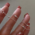 Korea Simple Fashion Trendy Pure 925 Sterling Silver Beaded Chain Olive Charm Bracelets for Women Girls Jewelry