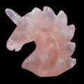 Huiying Natural Gemstone 50*50*20mm Polished Rose Quartz Unicorn Carved Crystal Unicorn for Gift