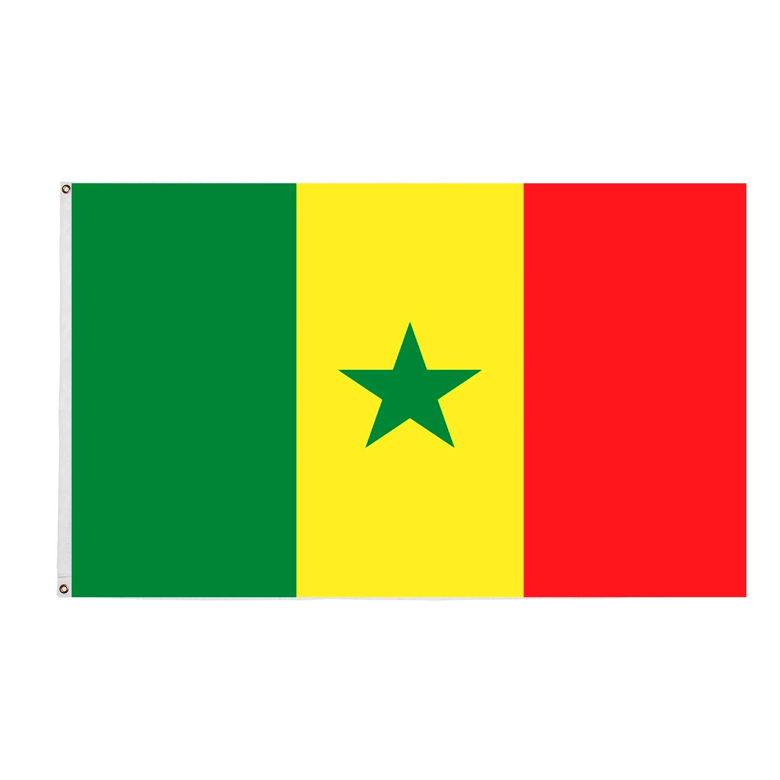 Ready to Ship 100% Polyester 3x5ft Stock Green Yellow Red Senegalese Senegal Flag