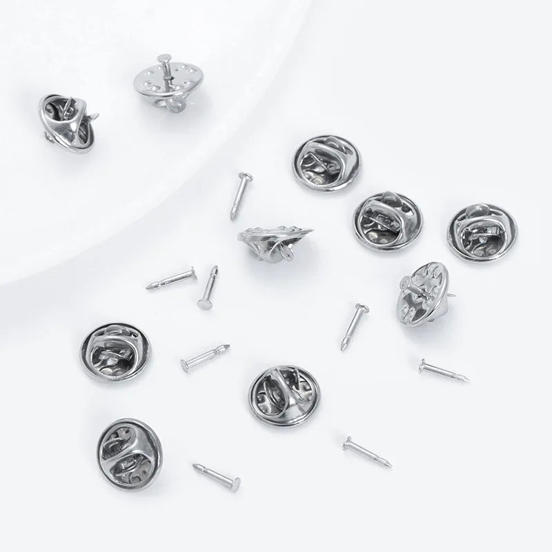 Wholesale Stainless Steel Butterfly Buckle Needle Spur Needle Nail Pins DIY Accessories Brooch Clutch Pin Backs