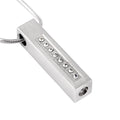 Stainless Steel Silver Plated Children's Religious Cylinder Urn Necklace Ash Holder Memorial Pendant Crystal Cremation Jewelry