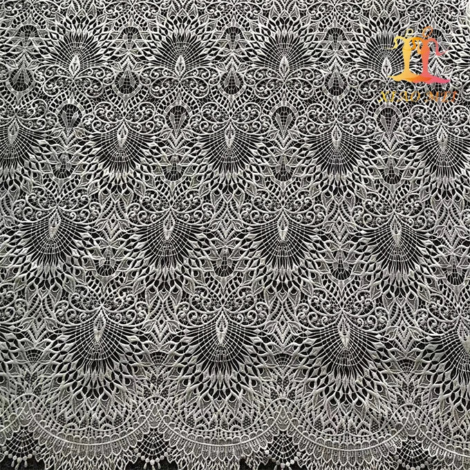 High-End 100% Polyester Eco-friendly Wedding Voile Embroidery Lace Fashion Dress Fabric XM-WL0146