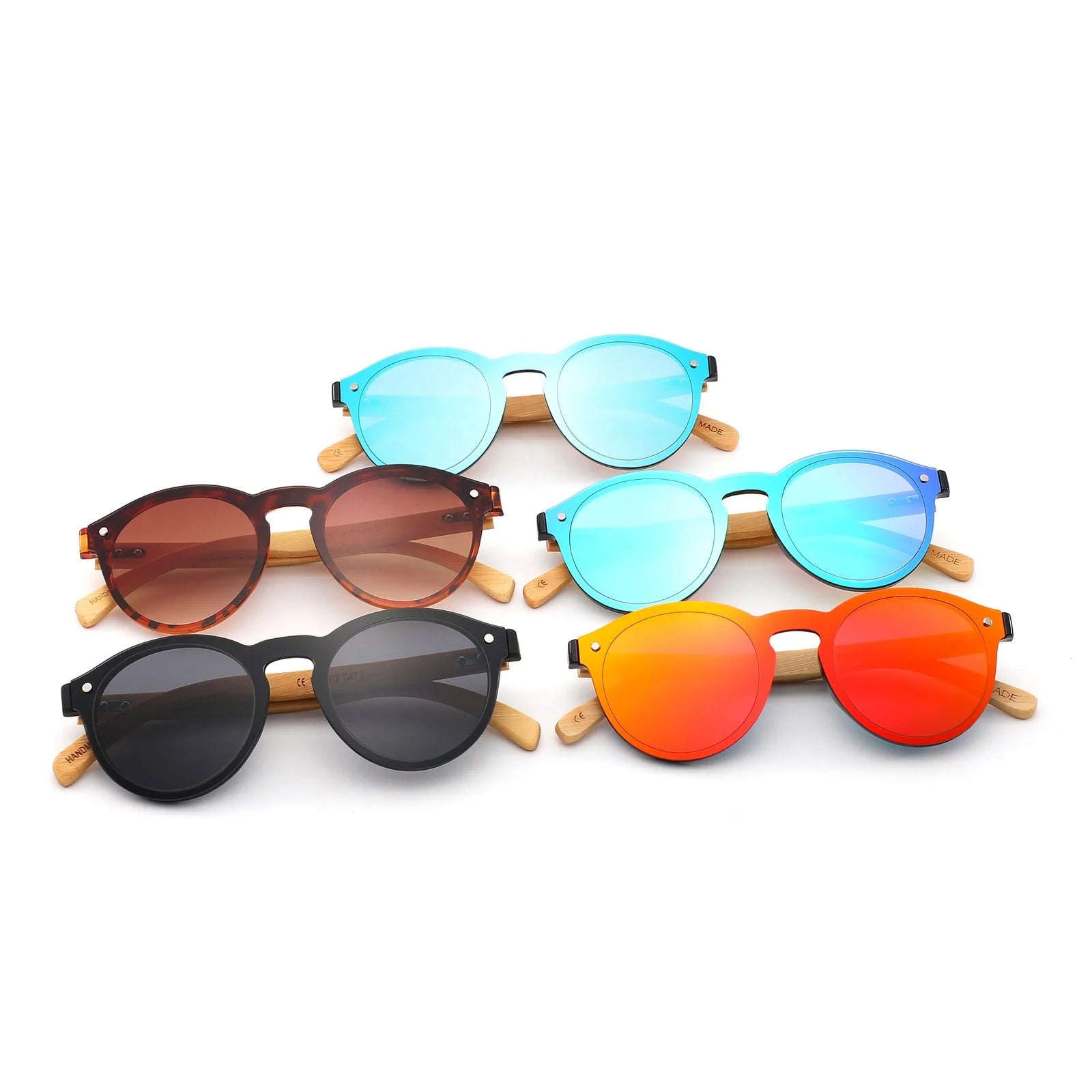 Wholesale 2024 Retro Bamboo Wood Sunglasses UV400 Polarized Sunglasses Men Trendy Fashion Shades Glasses