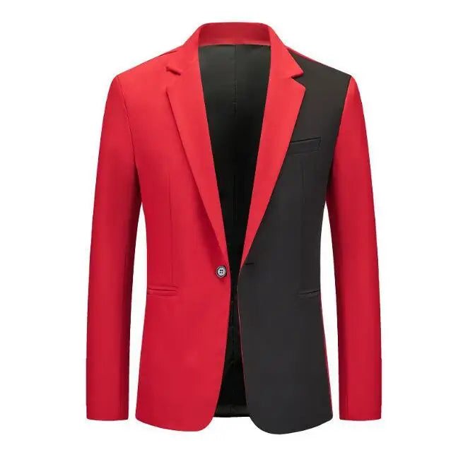 New Design Hot Sale Men's Fashion Color Block blazer Hombre Trend Design Men's Stage Suits Blazer