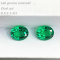 Oval Cut Lab Grown Gemstones Lab Emerald 3x4-6x10 0.1ct-1.5ct Size Synthetic Columbia Color on Sale