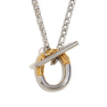 Wholesale Tarnish Free Waterproof Fashion Jewelry 18K Gold Stainless Steel Geometric Oval OT Toggle Pendant Necklace for Women