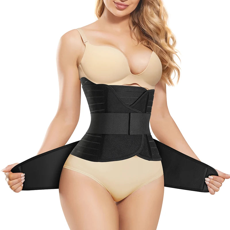 Women Shaper Postpartum Recovery Support Belt Stomach Waist Pelvis Postpartum 3 En 1 Wrap Waist Trainer