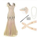 Women Vestidos 1920s Great Gatsby Dress Long Vintage Short Sleeve Maxi Party Costume for Prom Cocktail Mother of Bride Dresses