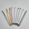 Push Retractable Click Stainless Steel Pen Customized Wedding Gift Diy Personalized White Gel Pen for UV DTF Wrap Non Clip