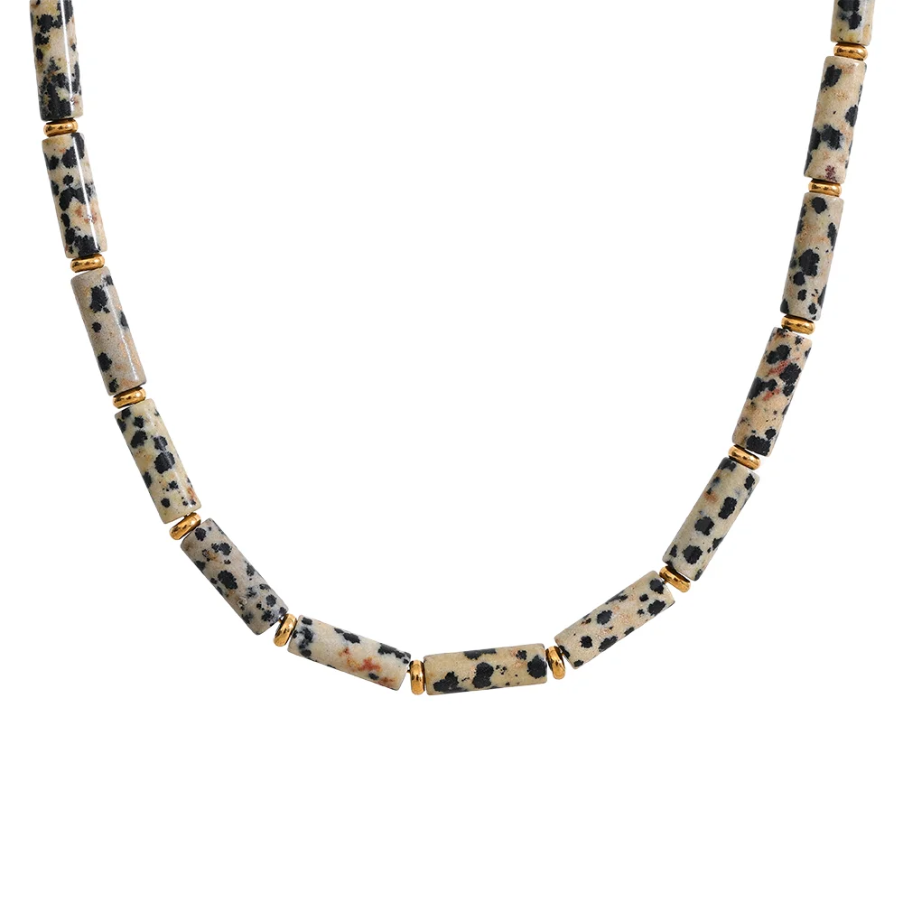 JINYOU 046 Luxury Natural Emperor Stone Chain Stainless Steel Handmade Trend Clavicle Necklace Fashion Collar Jewelry Women
