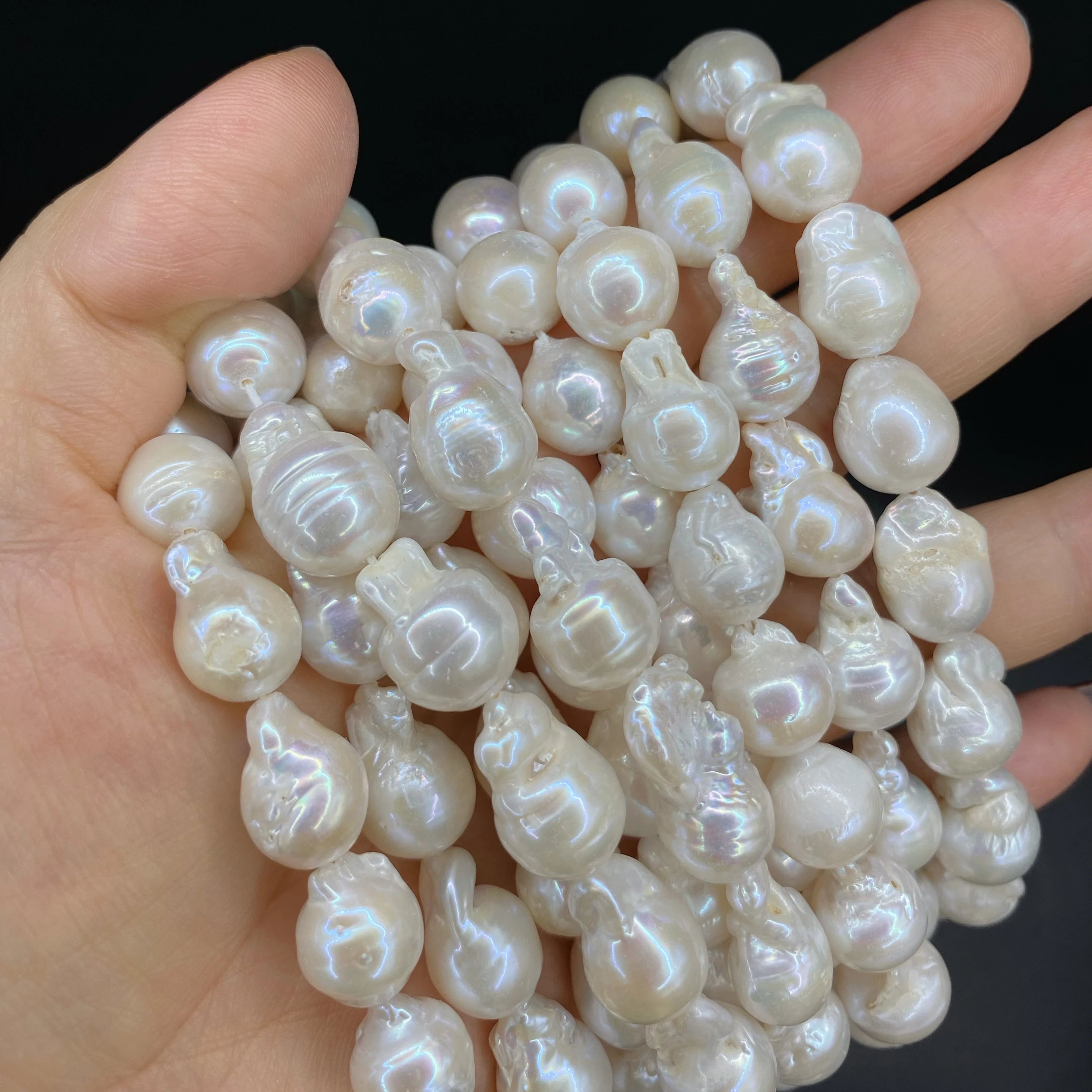 Super Discount Price Baroque Shape 10-11mm Freshwater Pearls Natural White Loose Pearl String for Jewelry Making
