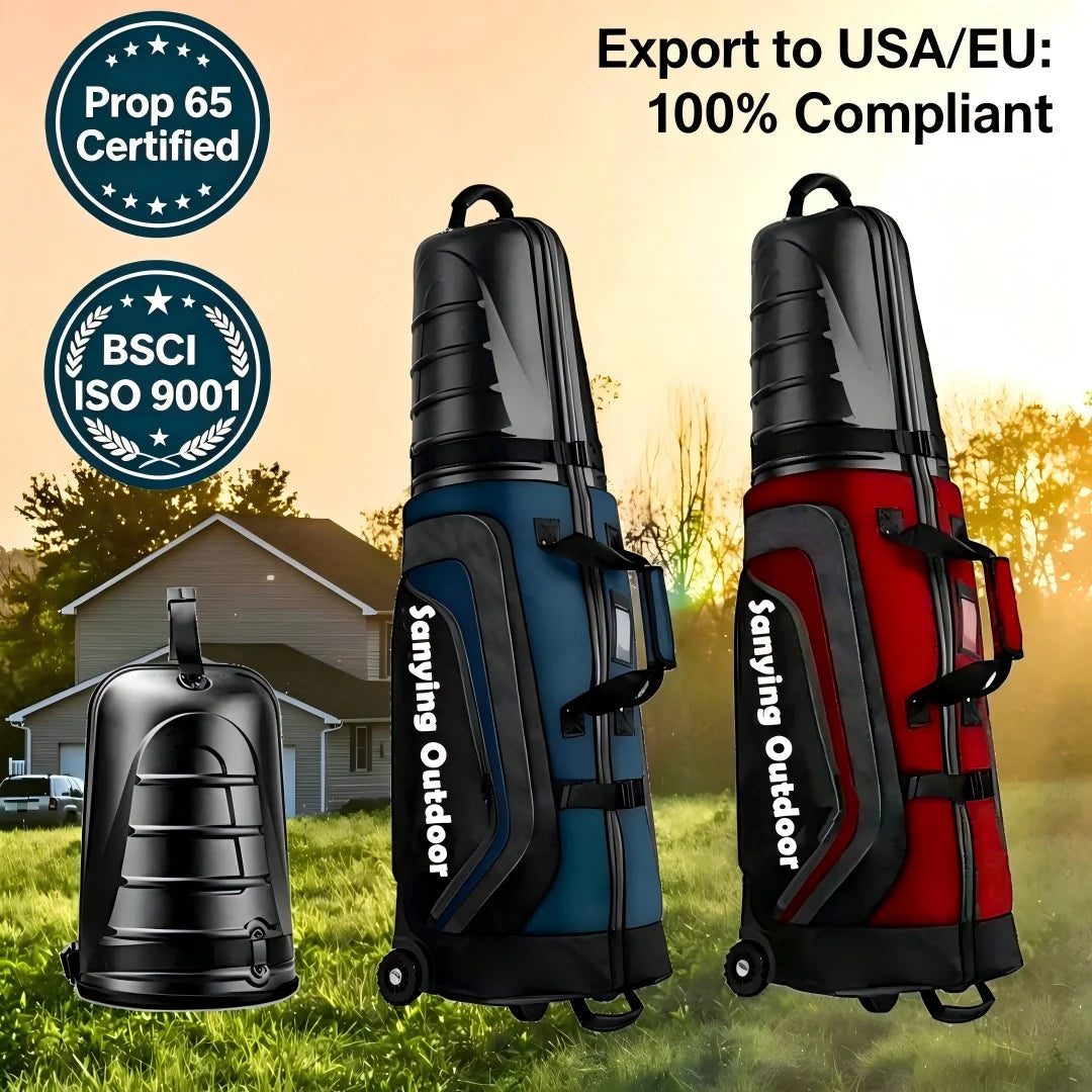 Golf Travel Cabin Bag Foldable Polyester Nylon Canvas Deluxe Hard Case Golf Travel Bag With Wheels for Airline Lightweight