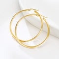 Waterproof Stainless Steel 14k Gold Plated 50mm Large Latest Fashion Hypoallergenic Hoop Earrings