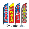 Custom Beach Feather Banner Stand Advertising Usage Custom Car Wash Now Open Teardrop Advertisement Feather Banner Flag Stand