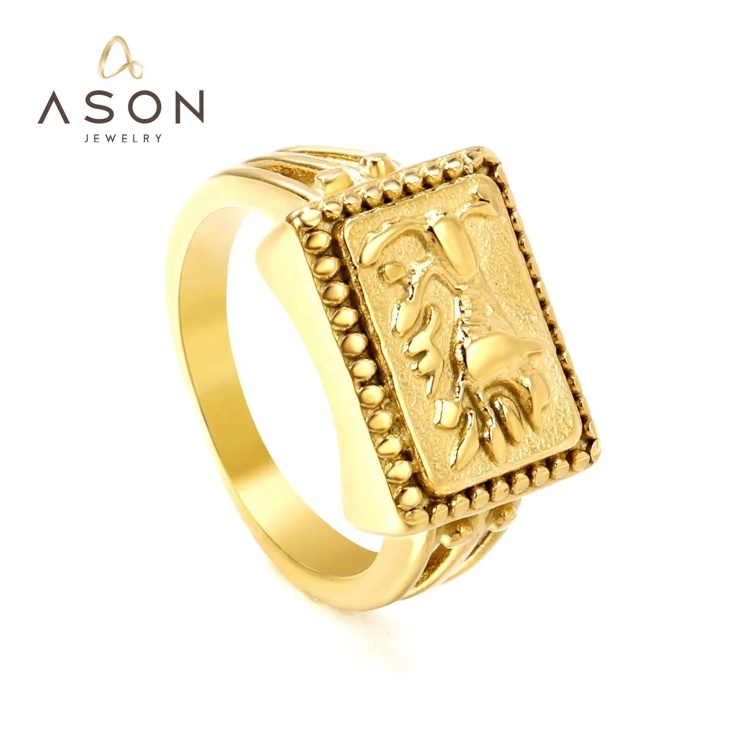 Ason Fashion  Geometric Rings Nickle Free Waterproof Gold Plated Rings with 316 18k Gold Plated Stainless Steel  for Girls