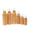 New Arrival Luxury Eco-friendly Recycled Bamboo Lotion Pump Bottles 30ml 50ml Glass Bottles for Mascara Wigs Women's Cosmetic