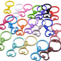 100pcs Colored Heart Lobster Clasps Split Ring Clips  DIY Bag  Handmade  Heart Keychain Swivel Jewelry Making Tools