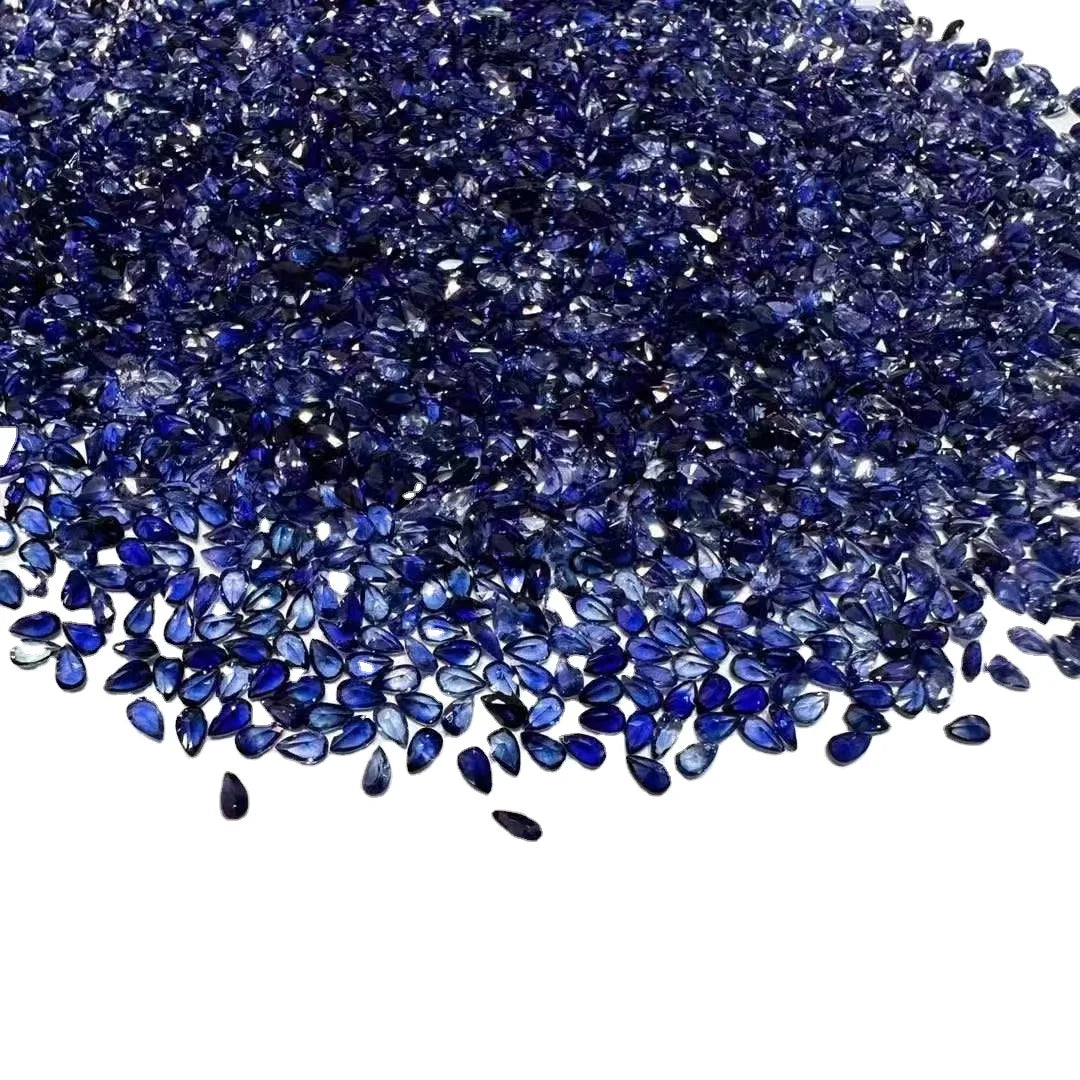 SGARIT Jewelry Wholesale 1.5x2.5mm Pear Cut Natural Blue Sapphire for Jewelry Making Gems Top Quality Loose Sapphire Gemstone