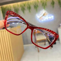 Luxury Brand Designer Cat Eye Glasses Trendy Fashion Optical Frame Anti Blue Light Glasses