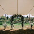 Tensile Stretch Bedouin Pole Tent Waterproof Anti-UV Windproof Aluminum Frame Outdoor Marquee Sunshade Tent for Parties Weddings