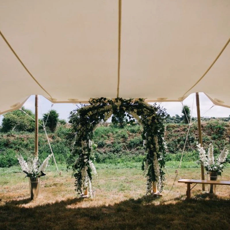 Tensile Stretch Bedouin Pole Tent Waterproof Anti-UV Windproof Aluminum Frame Outdoor Marquee Sunshade Tent for Parties Weddings