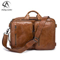 Andong Men Duffel Travel Messenger Bag Vintage Genuine Cow Leather Laptop Briefcase Waterproof Backpack Shoulder Bags Business