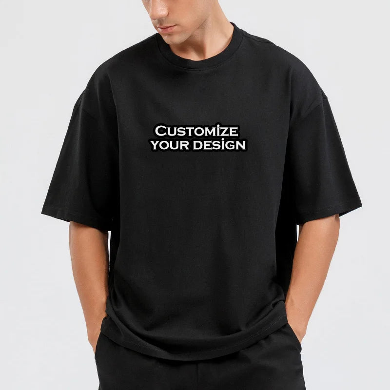 Wholesale Casual Cotton Men's T-Shirt Oversized Short Sleeve With O-Neck Solid Pattern DTG Printing logo Tshirt for Men