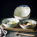 Creative Design Ramen Bowls 8 Inch Ceramic Soup Noodle Large Bowl for Restaurants Microwave Safe for Heating Kitchen Gadget