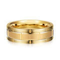 Classic Stainless Steel Tungsten Steel Ring Design Groove Men Rings Gold Wedding Bands Ring